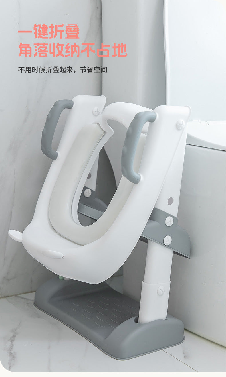 Baby Folding Potty Plastic Portable Stair Handrail Seat Ring Auxiliary Children's Toilet Ladder Rack
