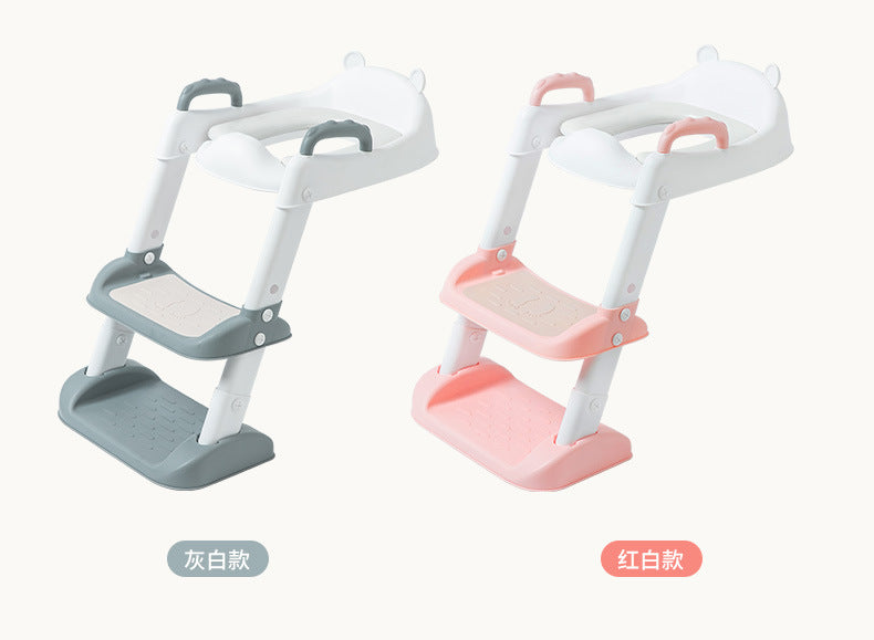 Baby Folding Potty Plastic Portable Stair Handrail Seat Ring Auxiliary Children's Toilet Ladder Rack