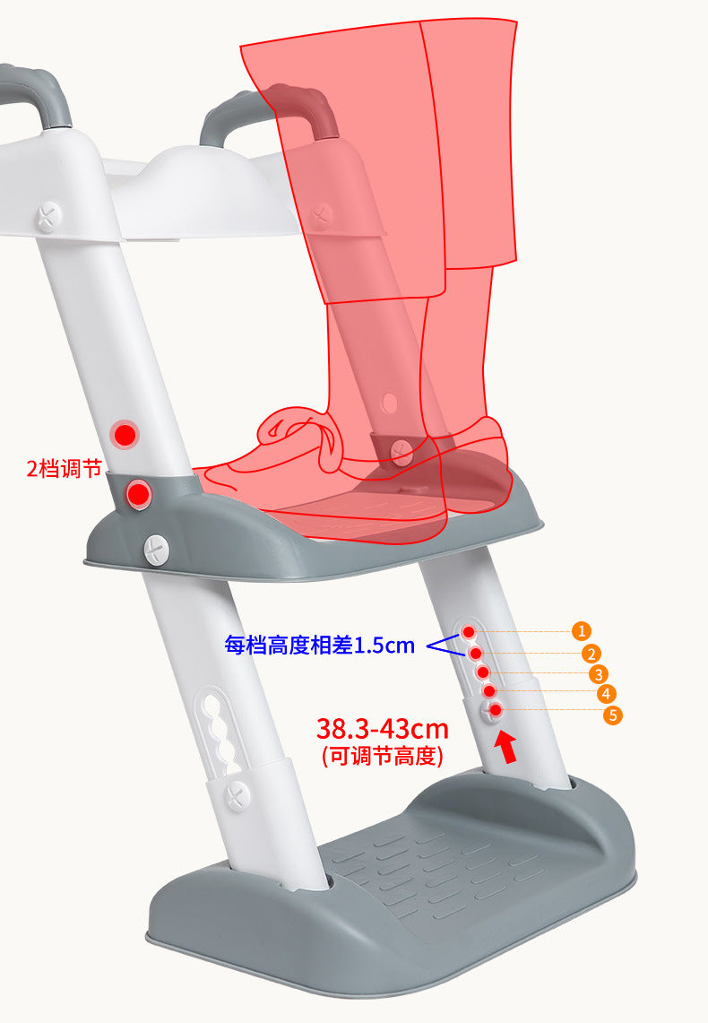 Baby Folding Potty Plastic Portable Stair Handrail Seat Ring Auxiliary Children's Toilet Ladder Rack