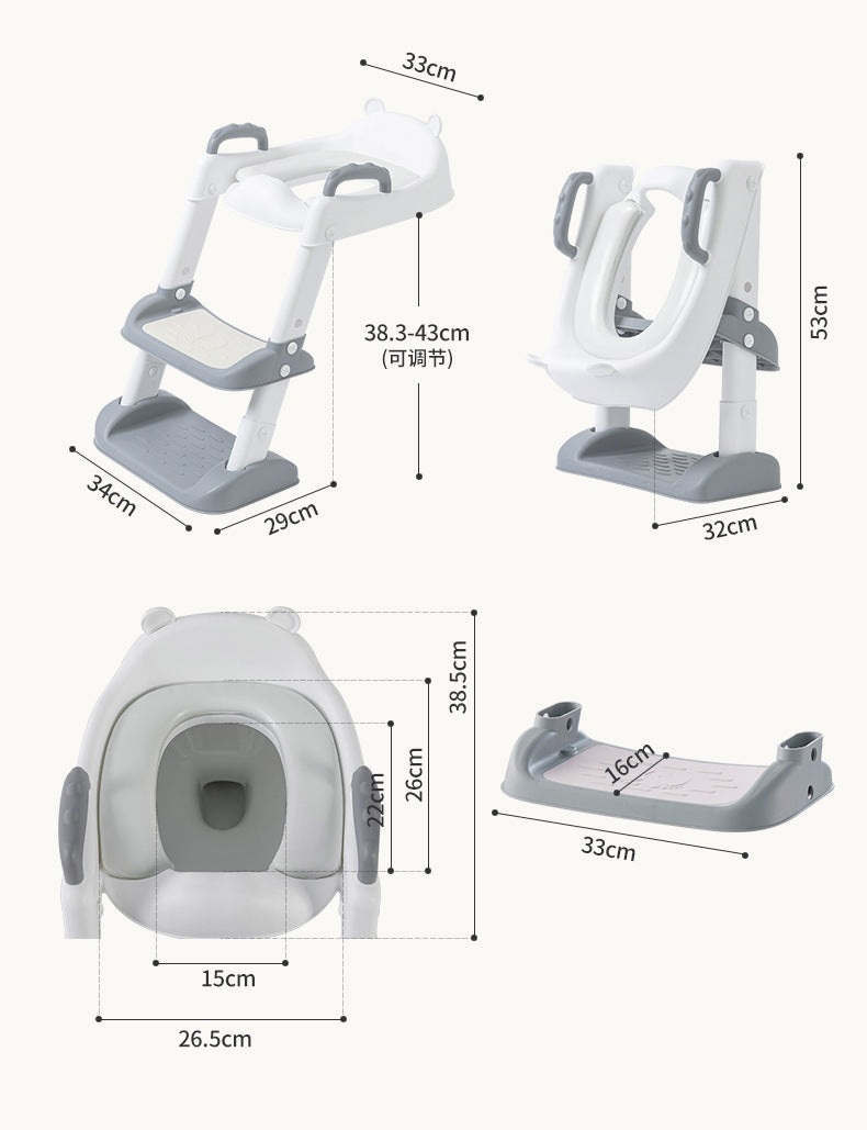 Baby Folding Potty Plastic Portable Stair Handrail Seat Ring Auxiliary Children's Toilet Ladder Rack
